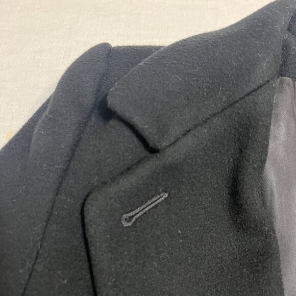 Reflections Women’s Long Black Wool Coat Made in USA Double Breasted Size Medium - Picture 3 of 13